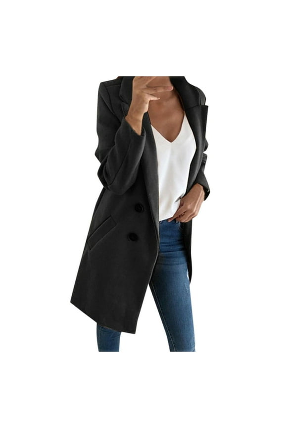 Women's Wool Blend Long Outerwear Coat Elegant Slim Fit Jacket for Stylish Layering and Comfortable Warmth in Chilly Weather