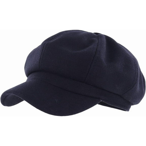 Women's Wool Blend Newsboy Hat with Drawstring, Ventage Casual Style Cabbie Cap for Cold Days 1Pack