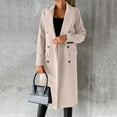thumbnail image 1 of Women's Wool Coat Blouse Thin Coat Trench Long Jacket Ladies Slim Long Belt Elegant Overcoat Outwear Women Casual Jacket plus Size Dresses with Jackets for Women Shirts for Women Suit Jacket for Women, 1 of 5