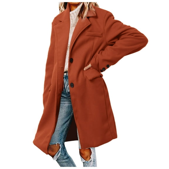 Women's Wool Coat Blouse Thin Coat Trench Long Jacket Ladies Slim Long Belt Elegant Overcoat Outwear