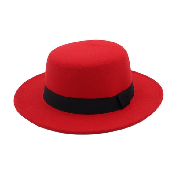 Women's Wool Fedora Hat with Wide Brim and Flat Top for Elegant Occasions Trendy Hat Cute Travel Golf Sports Sun Hats Accessories