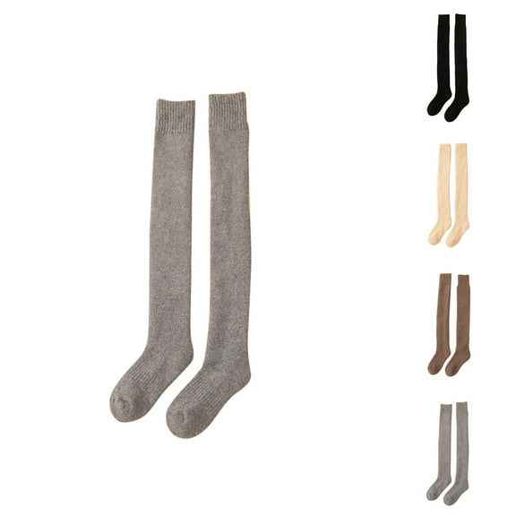 Women’s Wool Fleece Over Knee Socks – Thick Warm Fabric, Anti-Cold Compression Socks for Women, Cozy Thermal Style, Ideal for Winter Home or Outdoor Use