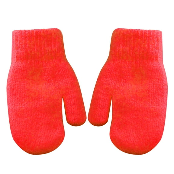 Women's Wool Knit Mittens, Thermal Stretchy Soft Thickened Winter Gloves for Riding Skiing, Cold Weather Outdoor Activities Solid Color Mittens