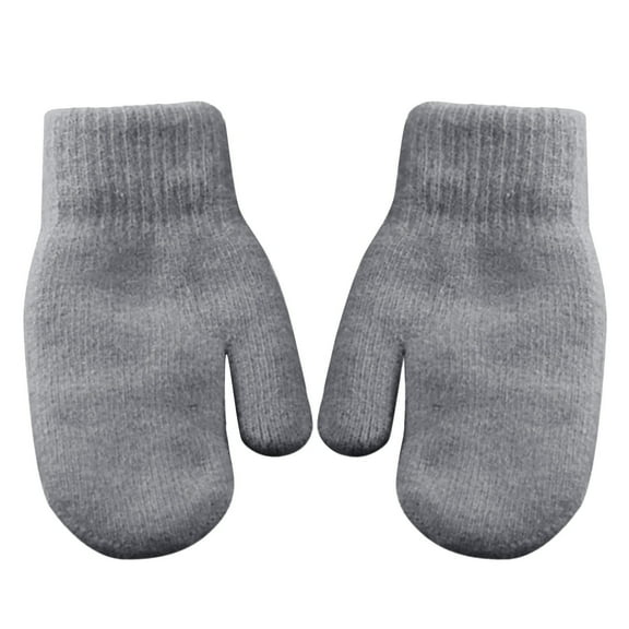 Women's Wool Knit Mittens, Thermal Stretchy Soft Thickened Winter Gloves for Riding Skiing, Cold Weather Outdoor Activities Solid Color Mittens