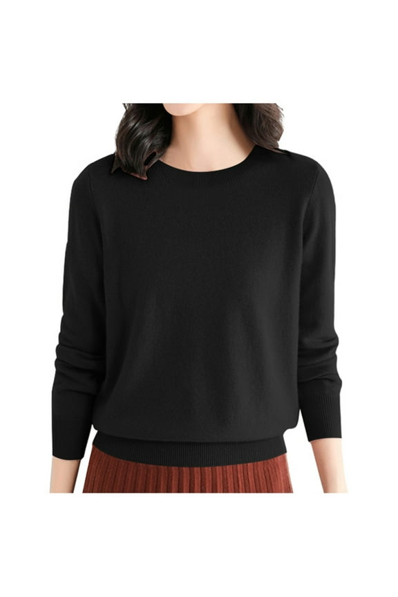 Women's Wool Pullover Sweater Crewneck Long Sleeve Base Layer Shirt for Travel Hiking Comfortable Soft Warm Tee Tops