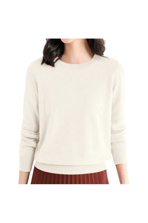 Women's Wool Pullover Sweater Crewneck Long Sleeve Base Layer Shirt for Travel Hiking Comfortable Soft Warm Tee Tops