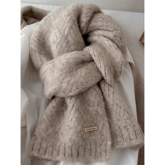 Women's Wool Scarf ,Winter Checked Scarves for Women, Large Soft Thick Shawls and Wraps