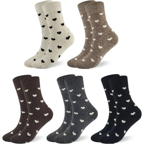 Women's Wool Socks – Warm Thermal Winter Knit, Cozy Fuzzy Thick Soft Cabin Boot Style, Cute Colorful Cold Weather