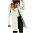 thumbnail image 1 of Women's Wool Trench Overcoat Elegant Warm Slim Fit Long Jacket Outerwear for Cold Weather, 1 of 6