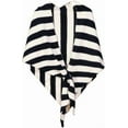 thumbnail image 1 of Women's Wool Triangle Striped Scarf Shawl Solid Color Wrap Tie Up Knotted Design Fall Winter Cozy Knitted Cross Cape, 1 of 9