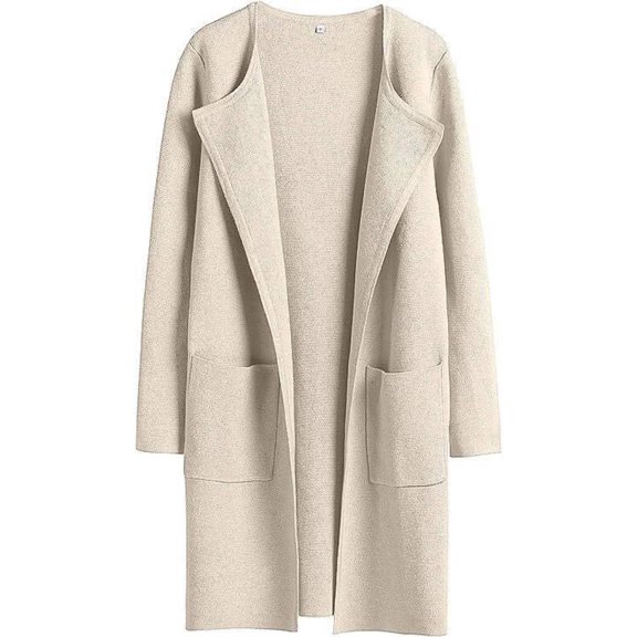 Women's Woolen Coat With Pockets Autumn And Winter Temperament Slim Fit Mid Length Jacket Comfortable Casual Lapel Coats