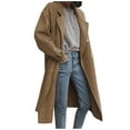 thumbnail image 1 of Women's Woolen Overcoat Notched Lapel Double Breasted Oversized Wool Blend Trench Coat, 1 of 4