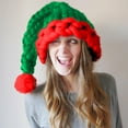 thumbnail image 1 of Women's Woolen Yarn Creative Hand Knitted Christmas Hat, 1 of 3