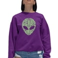 thumbnail image 1 of Women's Word Art Crewneck Sweatshirt - Beware of Humans, 1 of 2