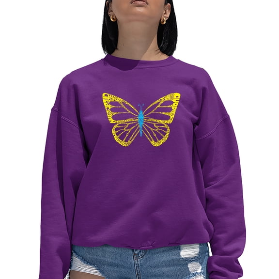 Women's Word Art Crewneck Sweatshirt - Butterfly