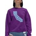 thumbnail image 1 of Women's Word Art Crewneck Sweatshirt - California Hearts, 1 of 2