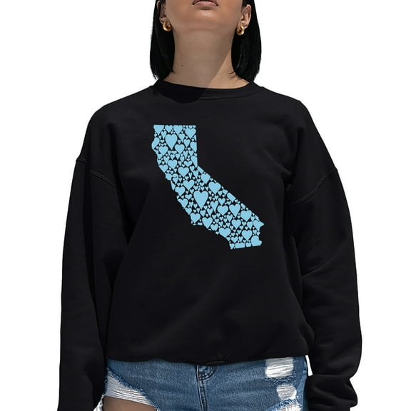 Women's Word Art Crewneck Sweatshirt - California Hearts