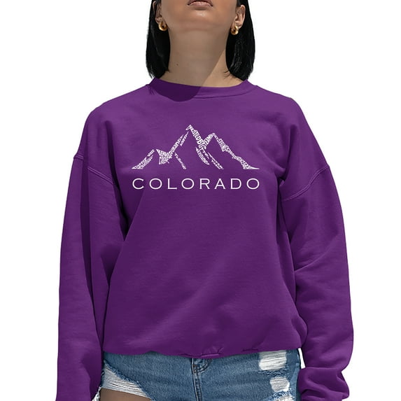 Women's Word Art Crewneck Sweatshirt - Colorado Ski Towns