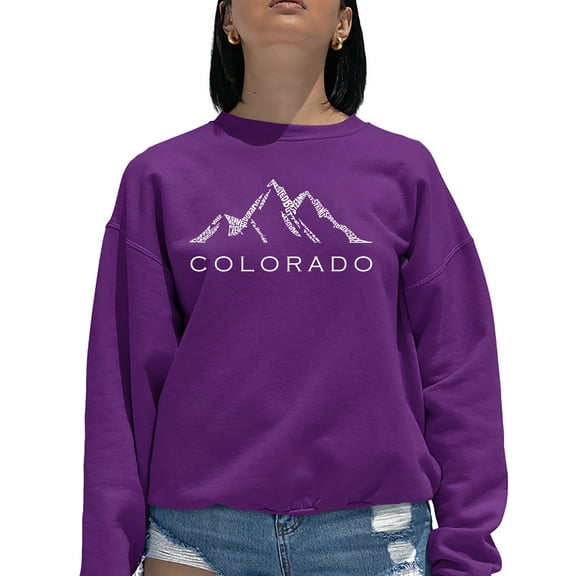 Women's Word Art Crewneck Sweatshirt - Colorado Ski Towns