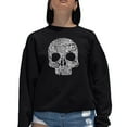 thumbnail image 1 of Women's Word Art Crewneck Sweatshirt - Flower Skull, 1 of 2