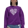 thumbnail image 1 of Women's Word Art Crewneck Sweatshirt - Heart Flowers, 1 of 2