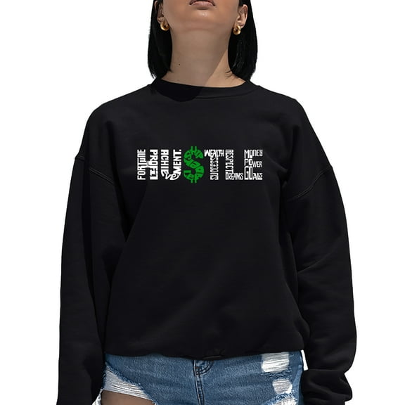 Women's Word Art Crewneck Sweatshirt - Hustle