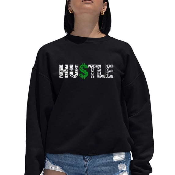 Women's Word Art Crewneck Sweatshirt - Hustle