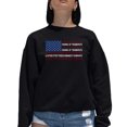 thumbnail image 1 of Women's Word Art Crewneck Sweatshirt - Land of the Free American Flag, 1 of 2