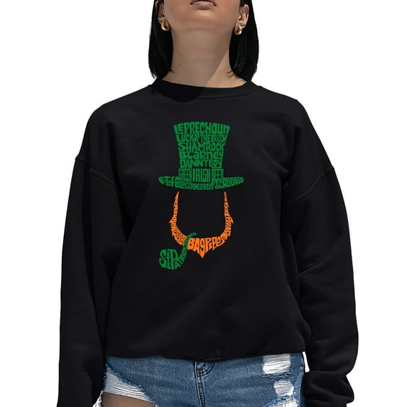 Women's Word Art Crewneck Sweatshirt - Leprechaun