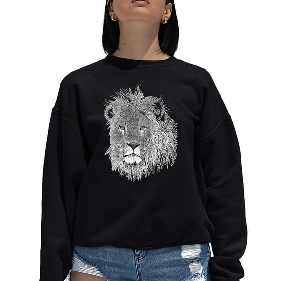 Women's Word Art Crewneck Sweatshirt - Lion