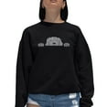 thumbnail image 1 of Women's Word Art Crewneck Sweatshirt - Peeking Dog, 1 of 2