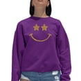 thumbnail image 1 of Women's Word Art Crewneck Sweatshirt - Rockstar Smiley, 1 of 2