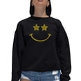 thumbnail image 1 of Women's Word Art Crewneck Sweatshirt - Rockstar Smiley, 1 of 2