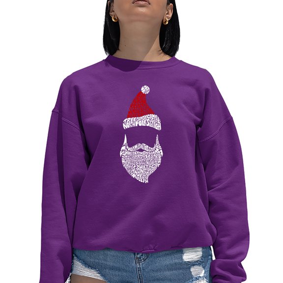 Women's Word Art Crewneck Sweatshirt - Santa Claus