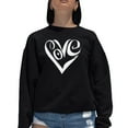 thumbnail image 1 of Women's Word Art Crewneck Sweatshirt - Script Love Heart, 1 of 2