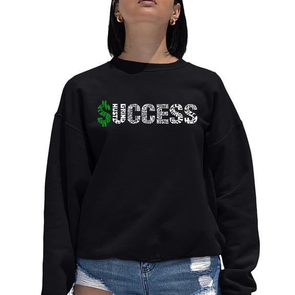 Women's Word Art Crewneck Sweatshirt - Success