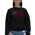thumbnail image 1 of Women's Word Art Crewneck Sweatshirt - USA Flag, 1 of 2