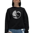 thumbnail image 1 of Women's Word Art Crewneck Sweatshirt - Yin Yang Cat, 1 of 2