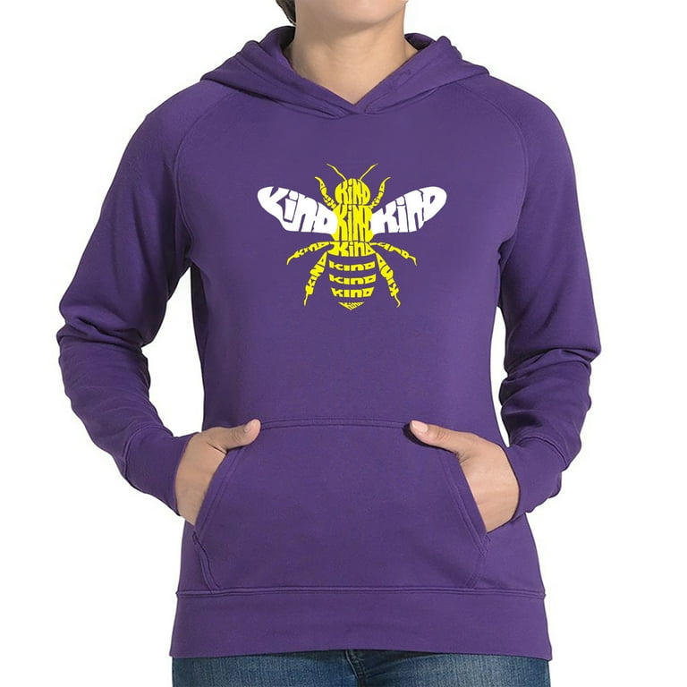 Women s Word Art Hooded Sweatshirt Bee Kind Walmart