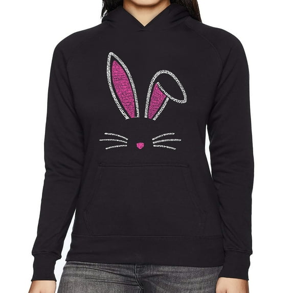 Women's Word Art Hooded Sweatshirt - Bunny Ears