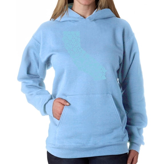 Women's Word Art Hooded Sweatshirt - California Hearts