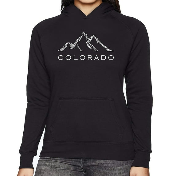 Women's Word Art Hooded Sweatshirt - Colorado Ski Towns