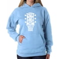 thumbnail image 1 of Women's Word Art Hooded Sweatshirt - Guitar Head Music Genres, 1 of 2