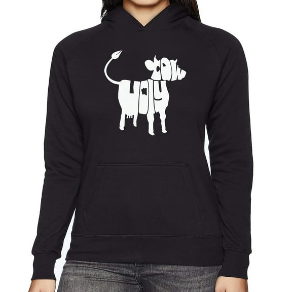 Women's Word Art Hooded Sweatshirt - Holy Cow