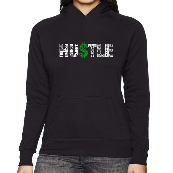 Women's Word Art Hooded Sweatshirt - Hustle