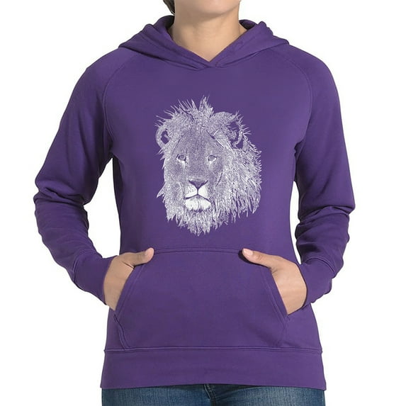 Women's Word Art Hooded Sweatshirt - Lion