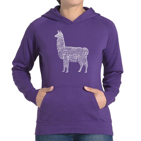 Women's Word Art Hooded Sweatshirt - Llama Mama