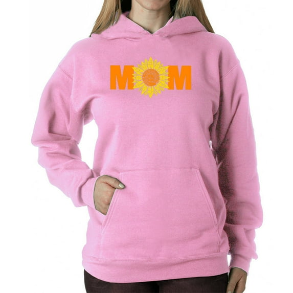Women's Word Art Hooded Sweatshirt - Mom Sunflower