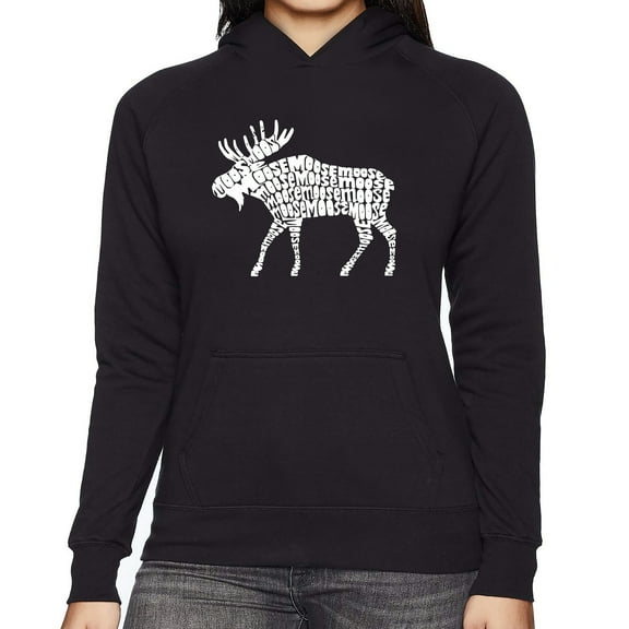Women's Word Art Hooded Sweatshirt - Moose