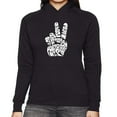 thumbnail image 1 of Women's Word Art Hooded Sweatshirt - Peace Out, 1 of 2